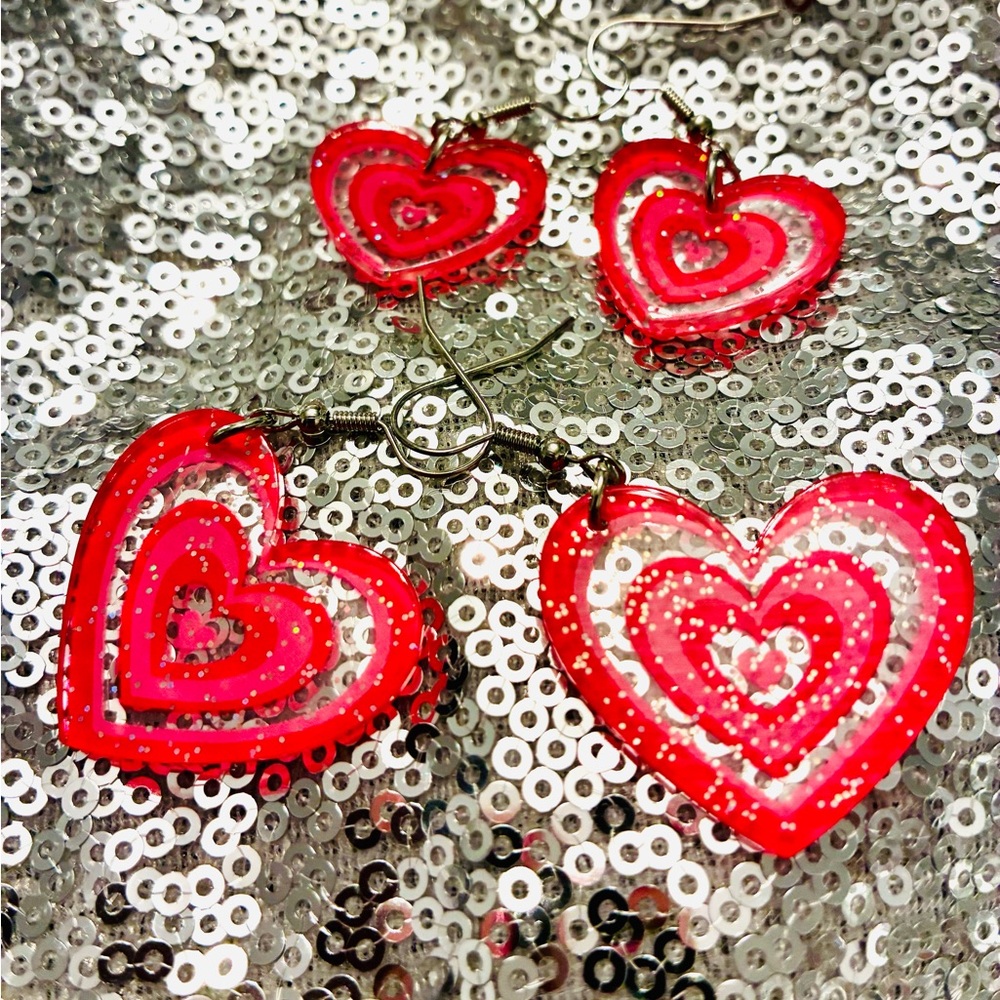 Heart-Shaped Pink Earrings